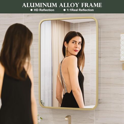 WallBeyond Full Length Mirror with Stand 64" x 21", Large Rectangle Floor Mirror Full Length Wall-Mounted for Living Room Bedroom Bathroom Aluminum Frame Standing or Leaning Hanging in Kuwait
