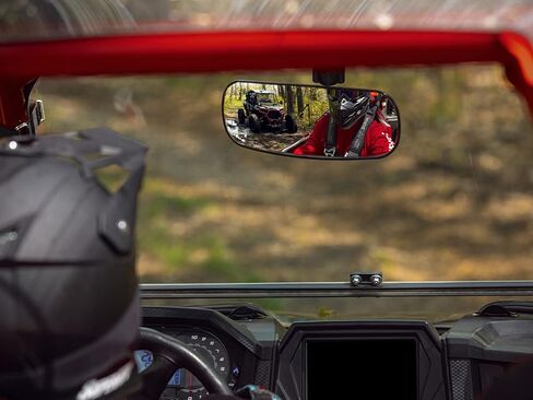 SuperATV UTV Rear View Mirror for Polaris General/Ranger/RZR (See Fitment) | Polaris Rear View Mirror Measures 10.25" x 4" | 2" Clamps | UTV Rear View Center Mirror Fully Adjustable in Saudi Arabia