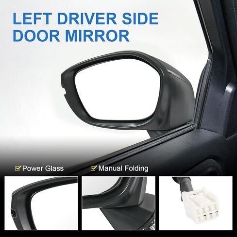 Door Mirror Left Driver Side Replacement For Honda Civic Sedan Hatchback 2022 2023 2024 2025, Replace HO1320351 Black 7Pins in Saudi Arabia