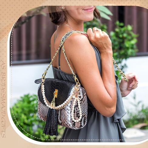 9 Pcs Bag Charms Set Gold Pearl Purse Chain Purse Keychain Adjustable Replacement Bag Extender Chain with Safety Pin for Women Cross-body Handbags Tote Shoulder Bags Strap Accessories in Saudi Arabia