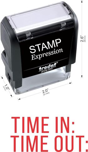 StampExpression - TIME in TIME Out Office Self Inking Rubber Stamp - Red Ink (A-5785) in Saudi Arabia
