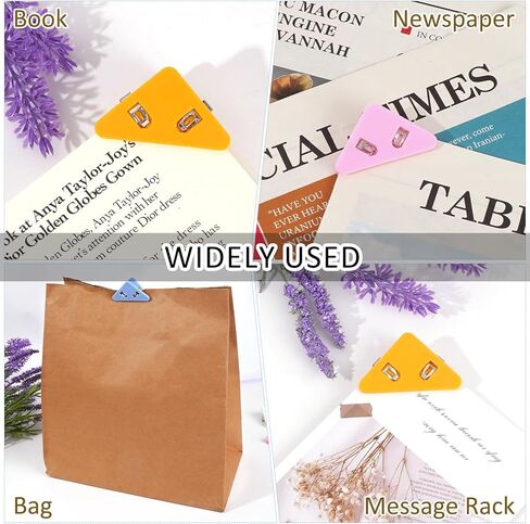 10Pcs Plastic Triangular Binder Clips Set, Office School Use, Colorful Paper Clips for Holding Many Documents in Saudi Arabia