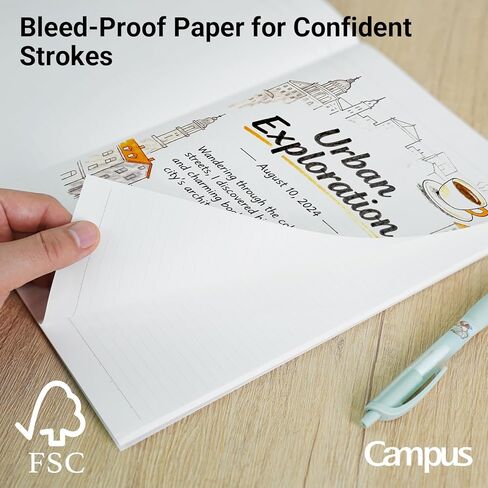 دفتر KOKUYO Campus، مقاس 7 مم، شبه B5، 100 ورقة، 30 سطرًا، وردي، عبوة من 5 قطع، مستورد من اليابان (NO-10AN) in Saudi Arabia