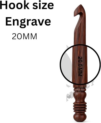 Prime Art Wooden Crochet Hooks – Handmade Rosewood Set of 3 (15mm, 20mm, 25mm) or Singles – Jumbo Natural Finish Hooks for Chunky Yarn (Rosewood, 25mm) in Kuwait