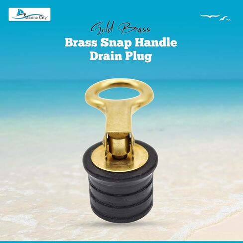 MARINE CITY النحاس المفاجئة مقبض استنزاف المكونات سهلة الاستخدام دائم قوي ومتين النهاية الجميلة مع تصميم مبتكر 1 بوصة استنزاف المكونات للقوارب واليخوت قوارب الكاياك البحرية (حزمة من 1) in Kuwait