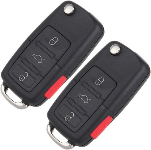 2 Pack 4 buttons Remote Control Car Key Fob 2002-2005 Fit for Volkswagen Beetle 1.8L,2002-2006 Fit for Volkswagen Beetle 1.9L IJ0959753F,NBG8137T,2AOKM-FD-V2 in Saudi Arabia