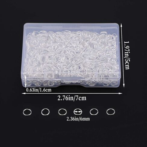 1000Pcs 6mm Metal Open Jump Rings, Silver Plated Round Ring Connectors for DIY Jewelry Making Repair Bracelet Necklace in Saudi Arabia