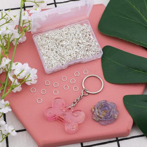 1000Pcs 6mm Metal Open Jump Rings, Silver Plated Round Ring Connectors for DIY Jewelry Making Repair Bracelet Necklace in Saudi Arabia