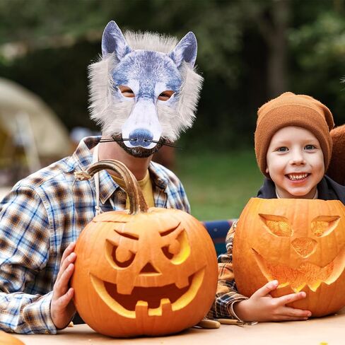 قناع وجه حيوان على شكل بومة وذئب قناع تنكر للهالوين للرجال والنساء ديكور واقعي للطيور المفترسة للحفلات التنكرية in Kuwait