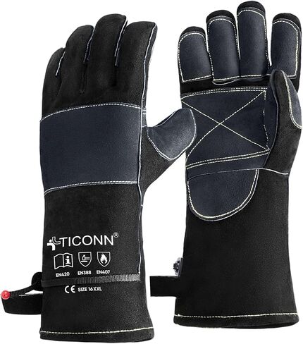 TICONN Welding Gloves, 1000°F Fire Heat Resistant Gloves Fireproof Leather Gloves in Saudi Arabia