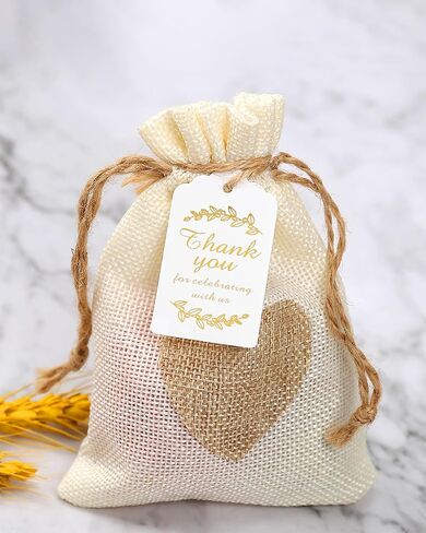 100pcs Thank You Gift Tags with String,White Paper Tags with Gold Stamp,1.77 x 3.74 Inches Hanging Label for DIY, Wedding, Birthday, Bridal Shower, Teacher Appreciation,Party Gift Wrapping. in Saudi Arabia