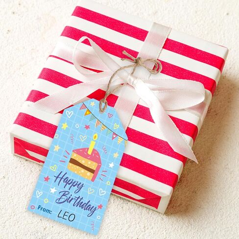 Fancy Land Birthday Gift Tags 60 Pcs Colorful Happy Birthday Hanging Gift Tags with Strings 2 X 3.5 Party Celebrate in Saudi Arabia