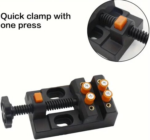 Quick Adjust Mini Drill Press Vise Clamp 1pc Plastic Bench Vise with Olive Bodhi Bead Grip, Precision Drilling & Engraving Tool, Crafts, Watch Repair and Artwork 0-2 Inch in Saudi Arabia