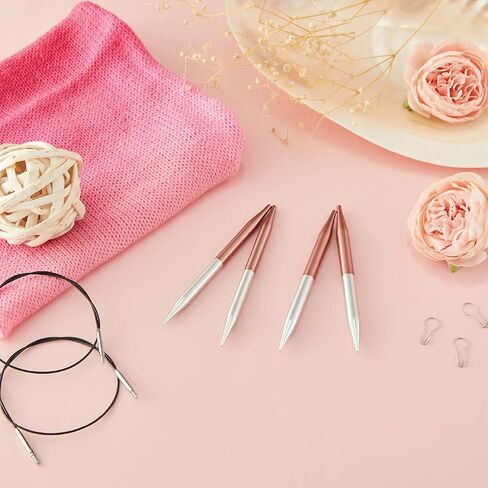 إبر Knitter's Pride Rosemist الدائرية العادية القابلة للتبديل مقاس 5 بوصات (13 سم) - مقاس الولايات المتحدة 2.5 (3 مم) in Kuwait