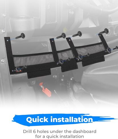 KEMIMOTO UTV Dash Storage Net Compatible With Polaris Ranger 1000/ XP1000/ Crew 1000/ Crew XP 1000 2017-2025, Fall Prevention Design UTV Dashboard Storage Net (No Speaker Compatibility) in Saudi Arabia