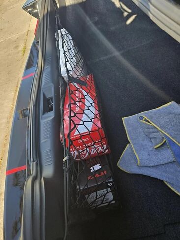 شبكة شحن منظم صندوق السيارة الخلفي لسيارة فورد موستانج 2015-2026 - شبكة شحن على شكل ظرف لسيارة كوبيه - شبكة مرنة ممتازة لتخزين صندوق السيارة - متوافقة مع موستانج in Kuwait