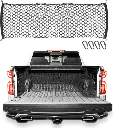 MARCHFA Truck Bed Cargo Net Compatible for 2013-2021 2022 2023 2024 2025 Chevy Silverado &GMC Sierra Accessories for Trunk Cargo Double Storage Net in Saudi Arabia