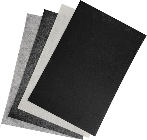 4Pcs 8" x 12" Squares Felt Sheets Fabric, 1mm Thick, Non-Woven Multi-Color Felt for DIY Craft Sewing, Halloween & Christmas Decorations (4, Black/White/Dark Gray/Light Gray) in Kuwait