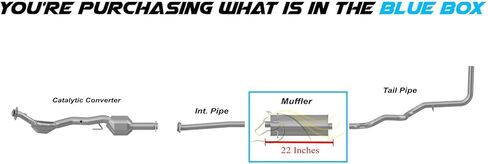 Northeastern Exhaust | Stainless Steel Exhaust Muffler Compatible for Ford Ranger 2004-2008 3.0L | Free Clamps Included | Automotive Replacement Part in Saudi Arabia