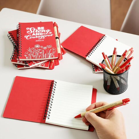 30 Set Christian Gifts Bulk Prayer Journal Spiral Red Notebooks, Inspirational Notepad with Bible Verse Pen & Organza Bags, Perfect Religious Gifts for Women, Bible Study Groups, Church Members & Devotions in Saudi Arabia