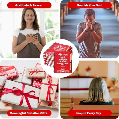 30 Set Christian Gifts Bulk Prayer Journal Spiral Red Notebooks, Inspirational Notepad with Bible Verse Pen & Organza Bags, Perfect Religious Gifts for Women, Bible Study Groups, Church Members & Devotions in Saudi Arabia