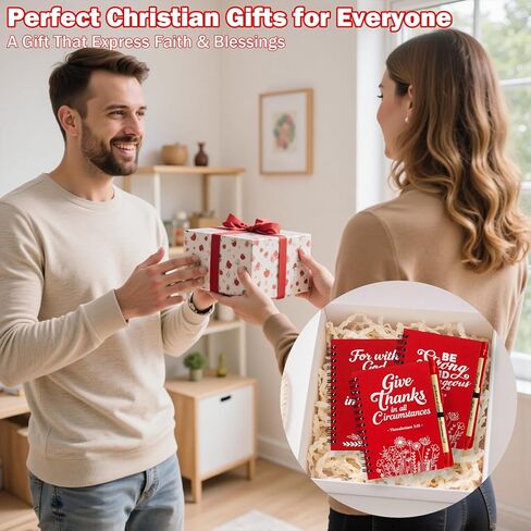 30 Set Christian Gifts Bulk Prayer Journal Spiral Red Notebooks, Inspirational Notepad with Bible Verse Pen & Organza Bags, Perfect Religious Gifts for Women, Bible Study Groups, Church Members & Devotions in Saudi Arabia