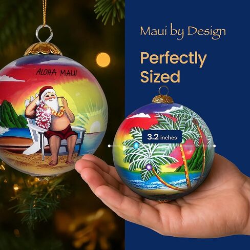 Plumeria Maui Christmas Ornament Collectible Hand-Painted Glass with Gift Box PCH/M in Saudi Arabia