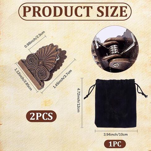 craspire 2pcs المسافرين دفتر الصفحة حامل مجلة دفتر كليب معدني خمر الرجعية الثعلب الحيوان سبيكة الزخرفية الموثق أصحاب الملحقات للمسافرين TN الفن يوميات القراءة الديكور in Saudi Arabia