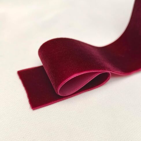 5 Yards 1 1/2"(40mm) Burgundy Velvet Ribbon, Premium Decorative Trim,Wine, Merry Christmas Gift Box Deco in Saudi Arabia