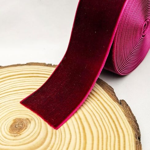 5 Yards 1 1/2"(40mm) Burgundy Velvet Ribbon, Premium Decorative Trim,Wine, Merry Christmas Gift Box Deco in Saudi Arabia