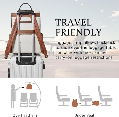 Shrrie Upgraded Large Travel Laptop Backpack with Laptop Compartmetn Fits 17 inch Laptop,Waterproof Vegan Leather Computer Backpack for Women and Men Work Business College in Saudi Arabia