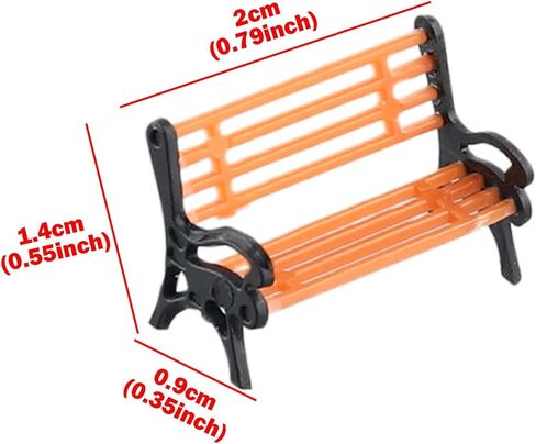 Model Train HO Scale 1:87 Bench Chair Settee Street Layout Kit, 10 pcs, Compatible with Scale, Plastic Model Accessories for Realistic Scene Decoration in Saudi Arabia