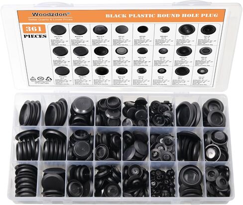 60pcs Flush Mount Black Hole Plug Assortment for Auto Body and Sheet Metal BPF Series Fit Hole Sizes 1/4, 3/8, 1/2, 5/8, 11/16, 3/4, 7/8, 15/16, 2-1/8 inch Flush Head Type Plastic Plug Button in Saudi Arabia