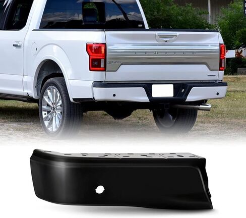AKKON - Fits 2015-2019 Ford F150 Pickup Truck Black Pained Rear Bumper End Cap w/Parking Sensor Hole Driver Left Replacement in Saudi Arabia