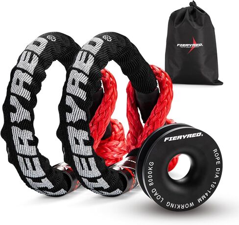 FieryRed Soft Shackle Kit with Snatch Ring, 1/2 Inch x 22 Inch (33000 LBS Breaking Strength) 4x4 Recovery Kit for Towing Truck, SUV, ATV, UTV in Saudi Arabia