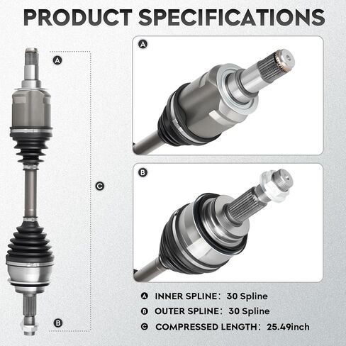 NEW Front CV Axle Shaft Assembly fits for Toyota 4Runner 2003-2022 4.0L 4.7L, for Tacoma 2005-2020 2.7L 3.5L 4.0L, for FJ Cruiser 07-14, for GX460 10-22&GX470 03-09, Driver and Passenger side, 2-Pack in Saudi Arabia