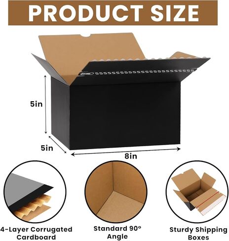 Black Small Shipping Boxes 9x4x6 Inches, 30 Pack Self-Adhesive Corrugated Cardboard Box with Zipper Tear Strip, Mailing Boxes for Packaging Small Business in Saudi Arabia