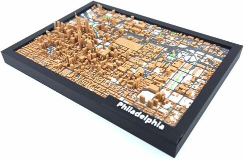 Philadelphia 3D City Map – Framed Miniature Downtown Skyline Model | Desk & Shelf Decor Gift (7" x 5") in Saudi Arabia