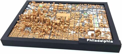 Philadelphia 3D City Map – Framed Miniature Downtown Skyline Model | Desk & Shelf Decor Gift (7" x 5") in Saudi Arabia