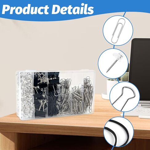 مجموعة أوراق ومشابك بأحجام متنوعة، 500 قطعة من مشابك المكتب المعدنية السوداء مجموعة أربطة مطاطية للمنزل والمدرسة واللوازم المكتبية in Kuwait
