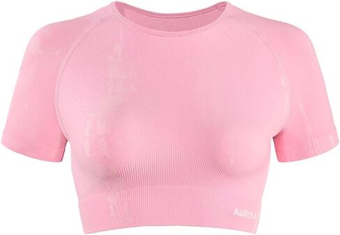 AUROLA Serpent Snake Seamless Workout T-Shirts for Women,Short Sleeve Crop Top Gym Yoga Athletic Shirts Tee in Kuwait