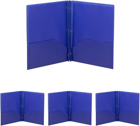 Smead Poly Two-Pocket Folder, Tang-Style Fastener, Letter Size, Dark Blue, 25 per Box (87726) in Saudi Arabia