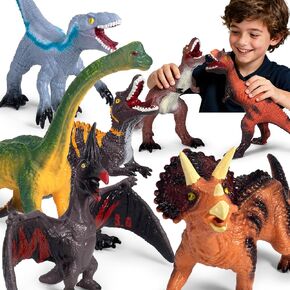 BotZilla 7 Piece Jumbo Dinosaur Toys Big Dinosaur Toy for Boys Realistic Giant Dino Toys for Kids 3-5 for Kids in Saudi Arabia