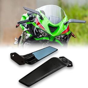 تحديث المرايا الخفية لملحقات Kawasaki Ninja ZX-6R ZX6R ZX636 2019-2025 مرايا خفية رؤية خلفية لجناح الرياح مصنوعة من زاوية ألومنيوم CNC قابلة للتعديل in Kuwait