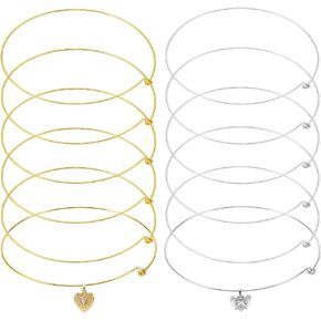 UNICRAFTALE 6Pcs 2 Colors 5.71 inch Wire Wrap Collar Necklaces for Women Golden Choker Necklaces Platinum Open Choker Necklace Metal Plain Chocker Collar Necklace for DIY Jewelry Making in Kuwait