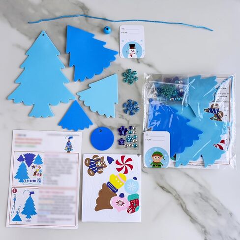 Winlyn 24 مجموعة من ديكورات الشتاء DIY 3D شجرة الصنوبر الحلي عيد الميلاد الحرفية مجموعات شجرة رغوة مع ملصقات رغوة ندفة الثلج احتفالية للأطفال هدية موسمية أنشطة الفصول الدراسية المنزلية تفضل الحفلات in Saudi Arabia