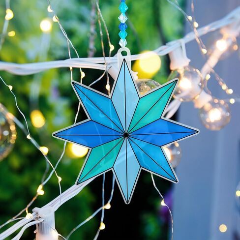 Winlyn 24 مجموعات عيد الميلاد ندفة الثلج Suncatchers الحلي الزينة DIY نافذة الطلاء الفن Suncatchers الشتاء الحرف اللوحة مجموعات للأطفال الفصول الدراسية الأنشطة الفنية مشروع حزب تفضل in Saudi Arabia