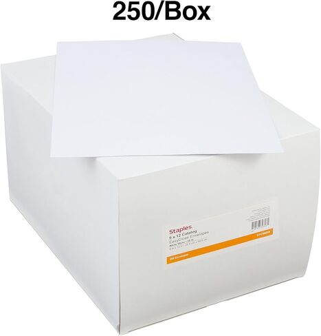 Staples EasyClose Catalog Envelopes, 9-inch L x 12-inch H, White, 500/Carton (ST479885N-CCVS) in Saudi Arabia