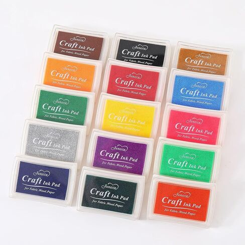Craft Ink Pad Stamps Partner DIY Color,15 Color Washable Craft Ink Pad for Rubber Stamps, Paper, Wood, Fabric, Journal, Scrapbook, Card Making in Saudi Arabia