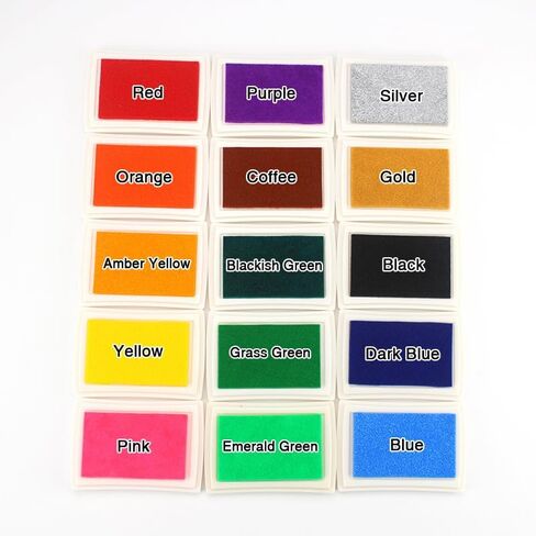 Craft Ink Pad Stamps Partner DIY Color,15 Color Washable Craft Ink Pad for Rubber Stamps, Paper, Wood, Fabric, Journal, Scrapbook, Card Making in Saudi Arabia